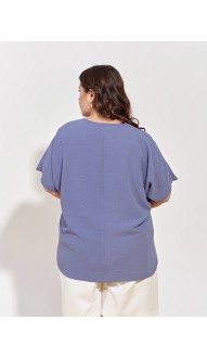 Августа блузка серо-голубая