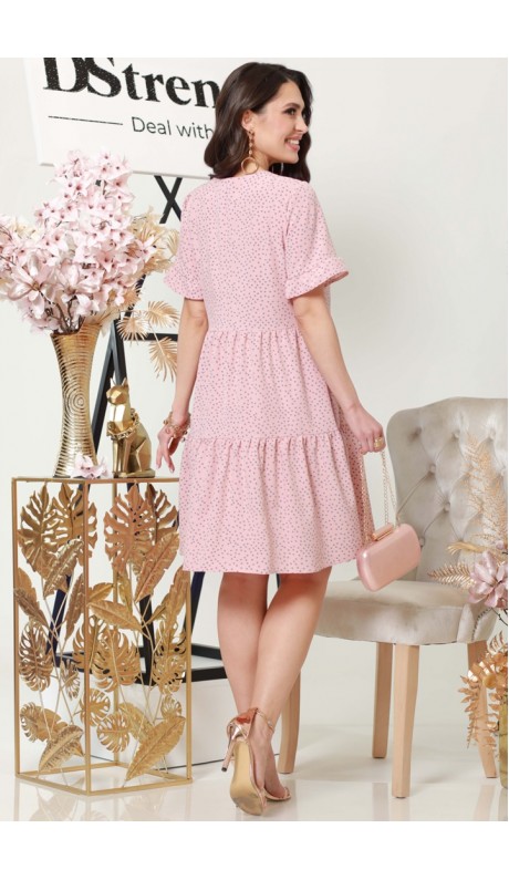 Ланорис платье розовое в горошек