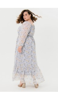 Ивалия платье в пол лавандовое с цветочным принтом