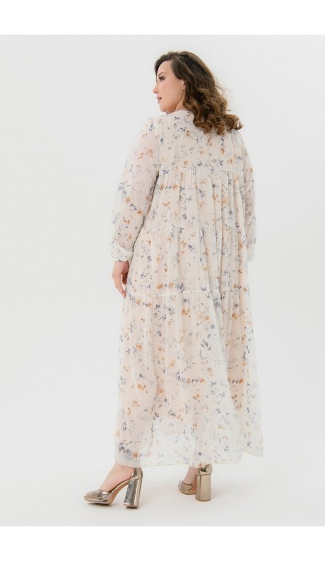 Аниса платье молочное с цветочным принтом