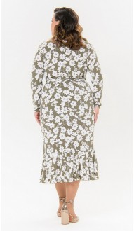 Имони платье хаки с цветочным принтом