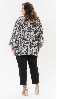 Аламея блузка черно-белая принт зебра