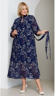 Монако платье темно-синее с цветочным принтом