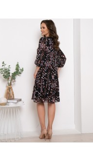 Мишель платье черное с цветочным принтом