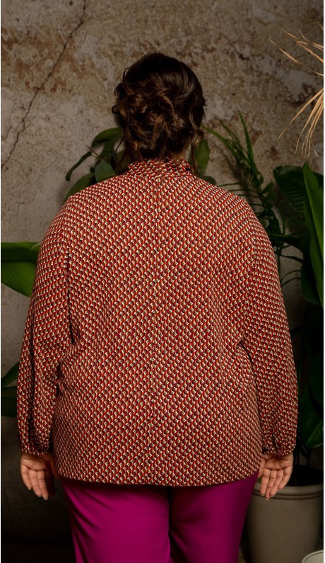 Дорелис блузка коричневая принтованная