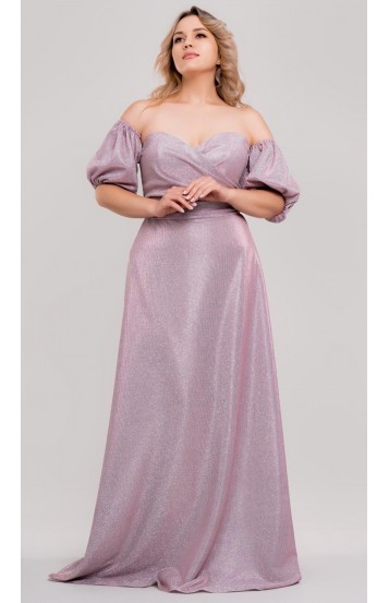 Звезда платье в пол розовое
