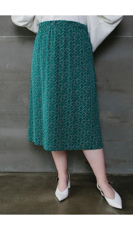 Шилзи юбка зеленая принтованная