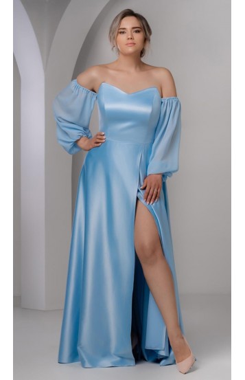 Арсея платье в пол голубое