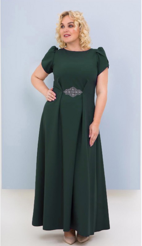 Черрина платье в пол темно-зеленое