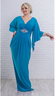 Пальмира платье в пол голубое