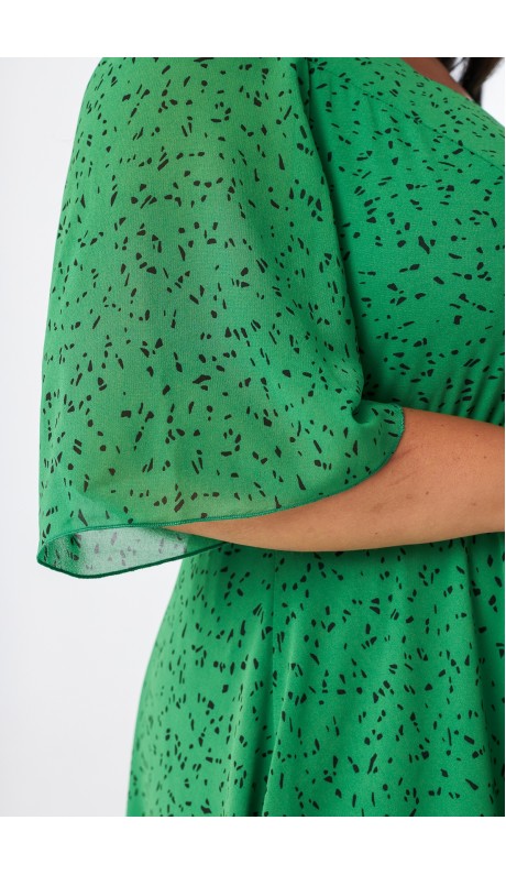 Данла платье зеленое принтованное