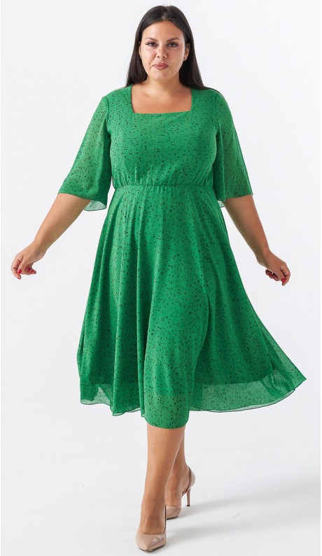 Данла платье зеленое принтованное