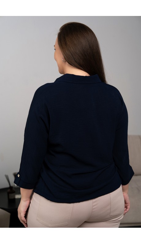 Фиана блуза темно-синяя
