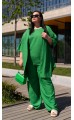 Юллиан брючный костюм тройка зеленый