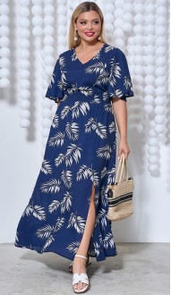 Амалия платье темно-синее с цветочным принтом