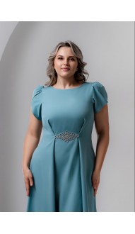 Черрина платье в пол серо-голубое