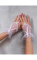 Перчатки в сетку ажурные свадебные белые