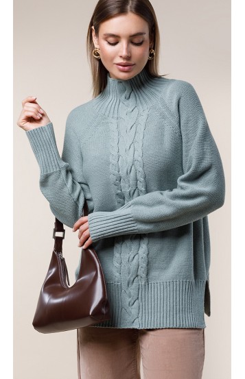 Геланс свитер светло-оливковый меланж