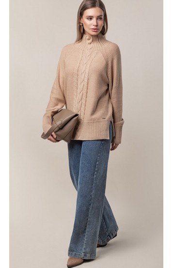 Геланс свитер светло-бежевый меланж