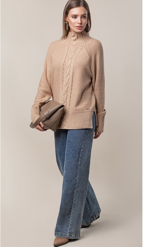 Геланс свитер светло-бежевый меланж