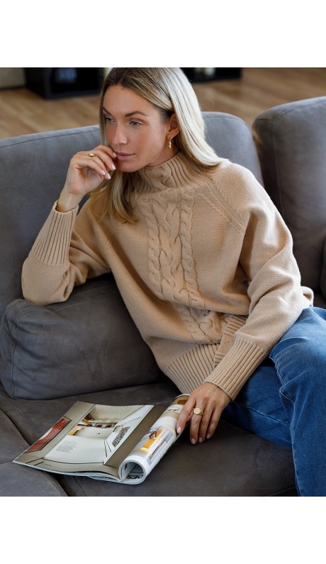 Геланс свитер светло-бежевый меланж