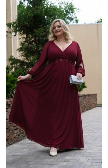 Доминика платье в пол бордовое Доминика платье в пол бордовое