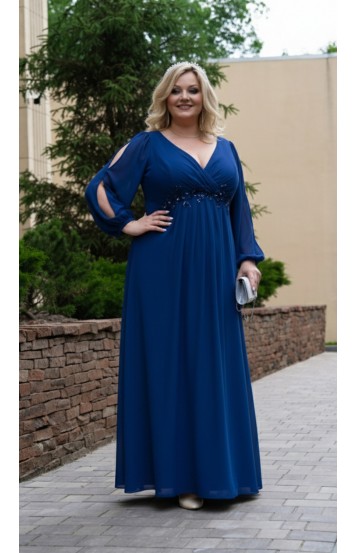 Доминика платье в пол электрик