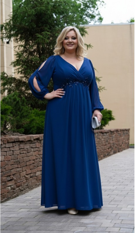 Доминика платье в пол электрик