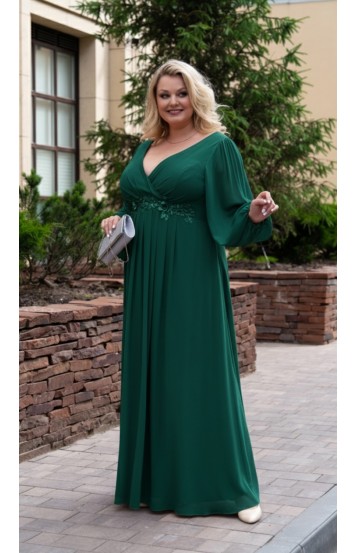 Доминика платье в пол темно-зеленое в наличии