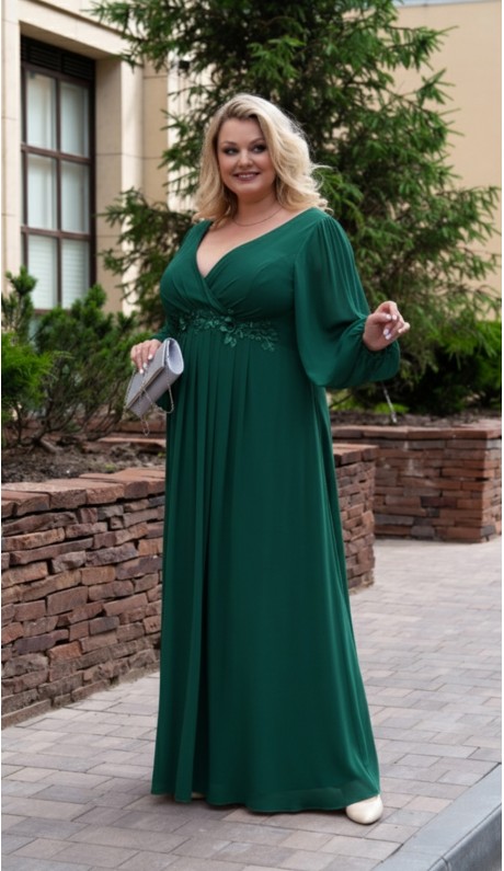 Доминика платье в пол темно-зеленое в наличии