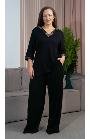 Тиона брючный костюм черный Тиона брючный костюм черный