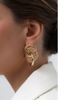 Серьги бижутерия большие кольца золото