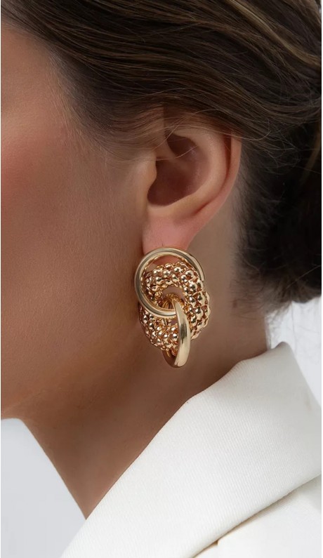 Серьги бижутерия большие кольца золото