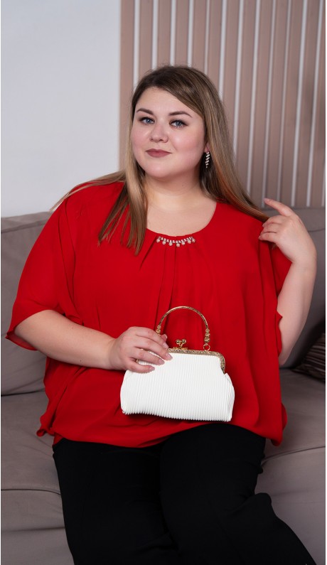 Кристин блуза красная  в наличии