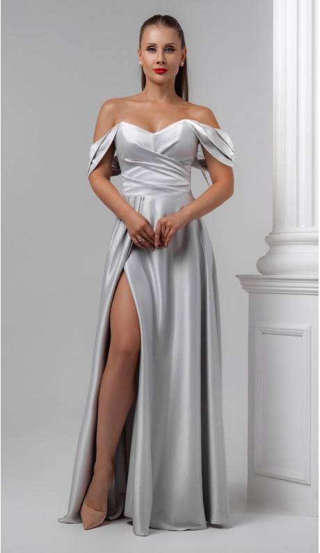 Варина платье в пол серое