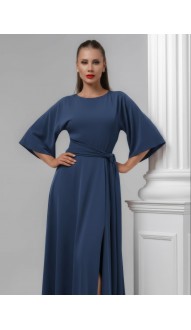 Гейша платье в пол индиго