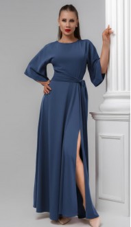 Гейша платье в пол индиго