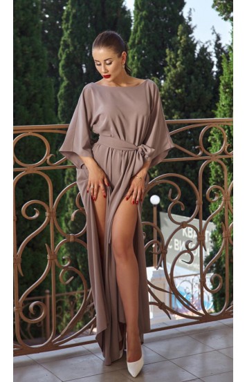 Гейша платье в пол капучино Гейша платье в пол капучино