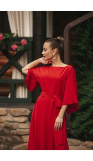 Гейша платье в пол красное