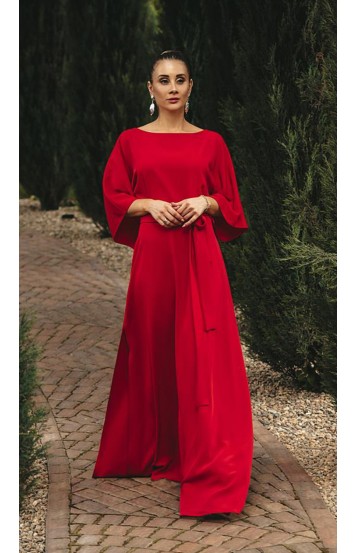 Гейша платье в пол красное