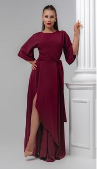 Корса платье в пол бордовое