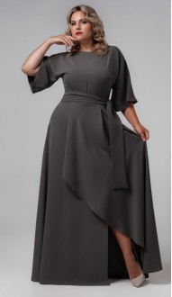 Корса платье в пол графитовое