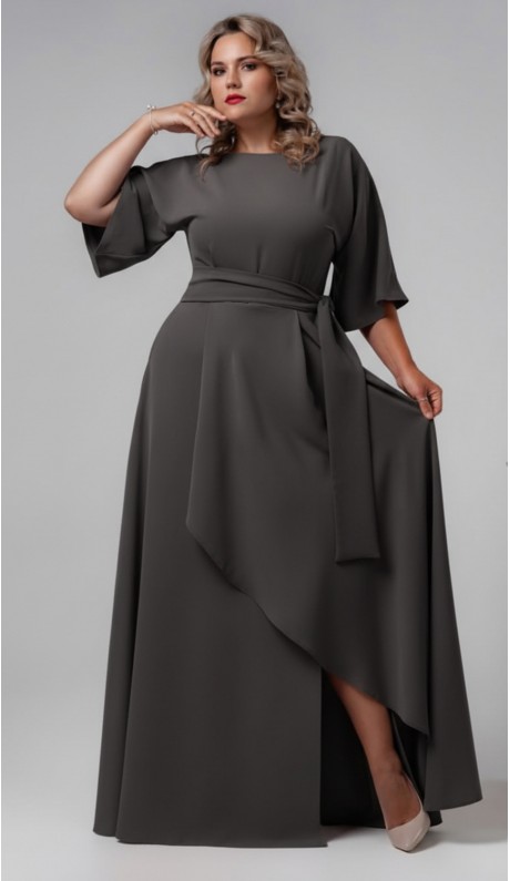 Корса платье в пол графитовое