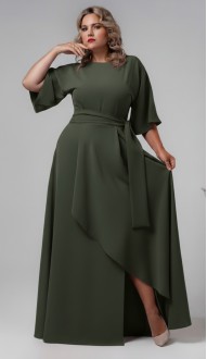 Корса платье в пол оливковое