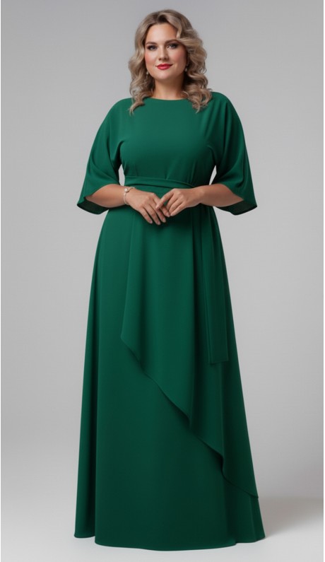 Корса платье в пол изумрудное