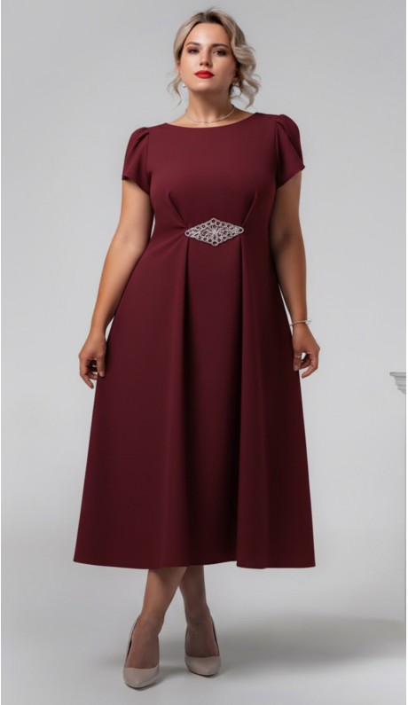 Черрина платье midi бордовое