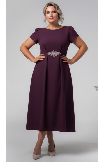 Черрина платье midi баклажановое