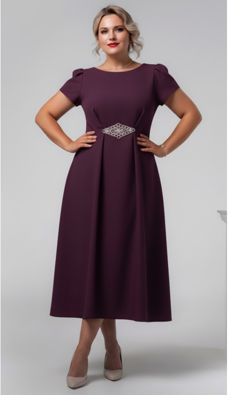 Черрина платье midi баклажановое