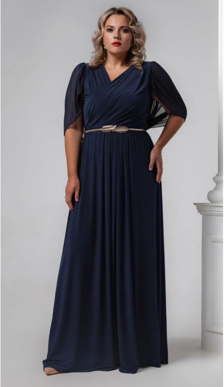 Трина 02 платье в пол темно-синее