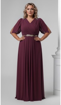 Трина 02 платье в пол марсала